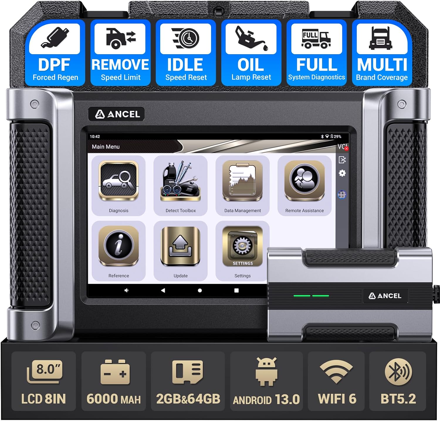 Heavy Equipment Diagnostic Tool - ANCEL HD8000 Pemindai Truk Berat, Alat