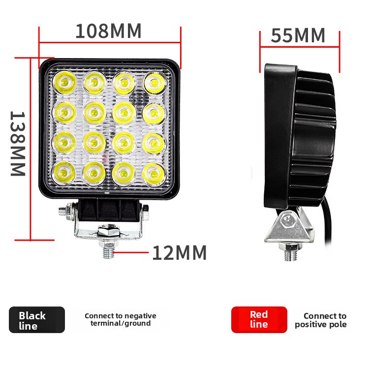 Lampu Kerja LED 48W 16LED 4 In - Heavy Equipment Forklift ulasan dan harga