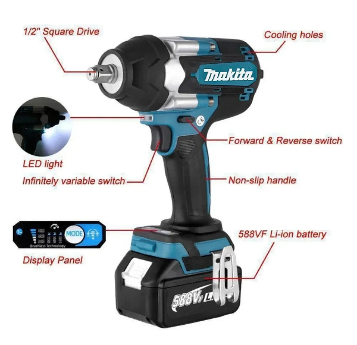 Makita DTW700 18V LXT Brushles - Heavy Equipment Battery ulasan dan harga